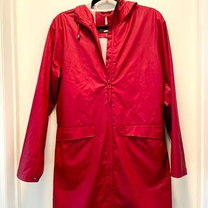 Rains Classic Long Red Raincoat (XS/S - 34” length)